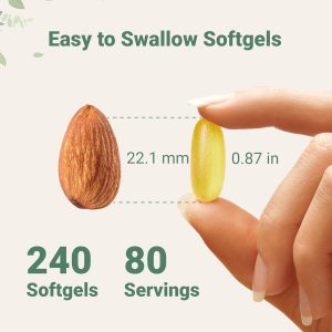 Suplementos de aceite de pescado Omega 3 de triple fuerza, 4200 mg por porción, 240 cápsulas blandas, sabor a limón, sin eructos (revestimiento entérico) | EPA 1200 mg + DHA 900 mg | Pescado de mar