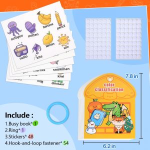 Libro Ocupado Montessori de Clasificación de Colores para Niños Pequeños de 2 a 4 años, Actividades Educativas de Aprendizaje Preescolar para Niños, Juegos Sensoriales de Habilidad Motora Fina