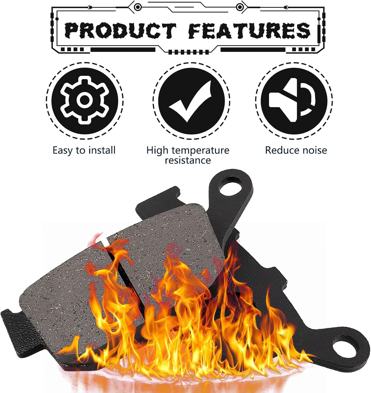 LOCOPOW Front & Rear Brake Pads for Honda CB500F CB300F CB500X CBR250R CBR300R CBR500R CMX300 CMX500 Rebal 300 500 CTX700 NC700 NC750 2011-2023