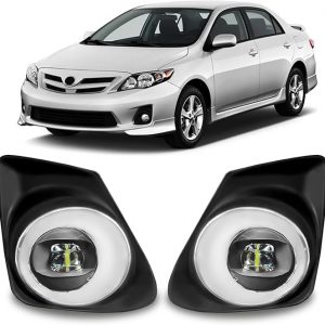 LED Fog Lights Assembly Compatible with Toyota Corolla 2011 2012 2013, Bumper Driving Fog lamp, DOT Certified - 1 Pair