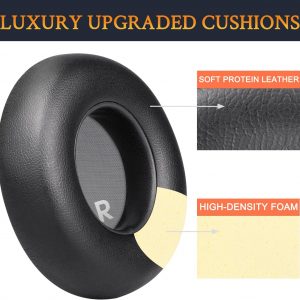 SOULWIT Almohadillas de repuesto para auriculares JBL Club700BT/Club 700BT, almohadillas con piel proteica más suave, espuma de aislamiento de ruido, color negro