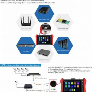 Probador de cámara IP 4K 12MP, salida de potencia PoE de 90 W, prueba CCTV de pantalla táctil de 8 pulgadas para cámaras de 8MP TVI CVI AHD CVBS, prueba SFP, prueba TDR de cable RJ45, herramientas de