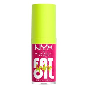 NYX PROFESSIONAL MAKEUP Goteo de labios de aceite graso, brillo de aceite hidratante para labios, fórmula teñida vegana, hidratación de hasta 12 horas - Supermodelo (magenta brillante)