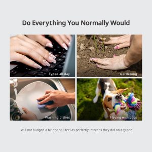 BTArtbox Press On Nails Short - Pearlescent Glitter Square Press On Nails with Glue for Women, Opaque Soft Gel Glue On Nails in 16 Sizes - 32 Stick On Nails Kit, Screaming Silver