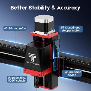Twotrees TTC450 Pro CNC Router Machine with NEMA 23 Closed-Loop Stepper Motor 3.5" Touch Screen ,Upgraded 3 Axis Engraver Machine, Engraving Milling Machine for Wood Acrylic Aluminum Carving Cutting