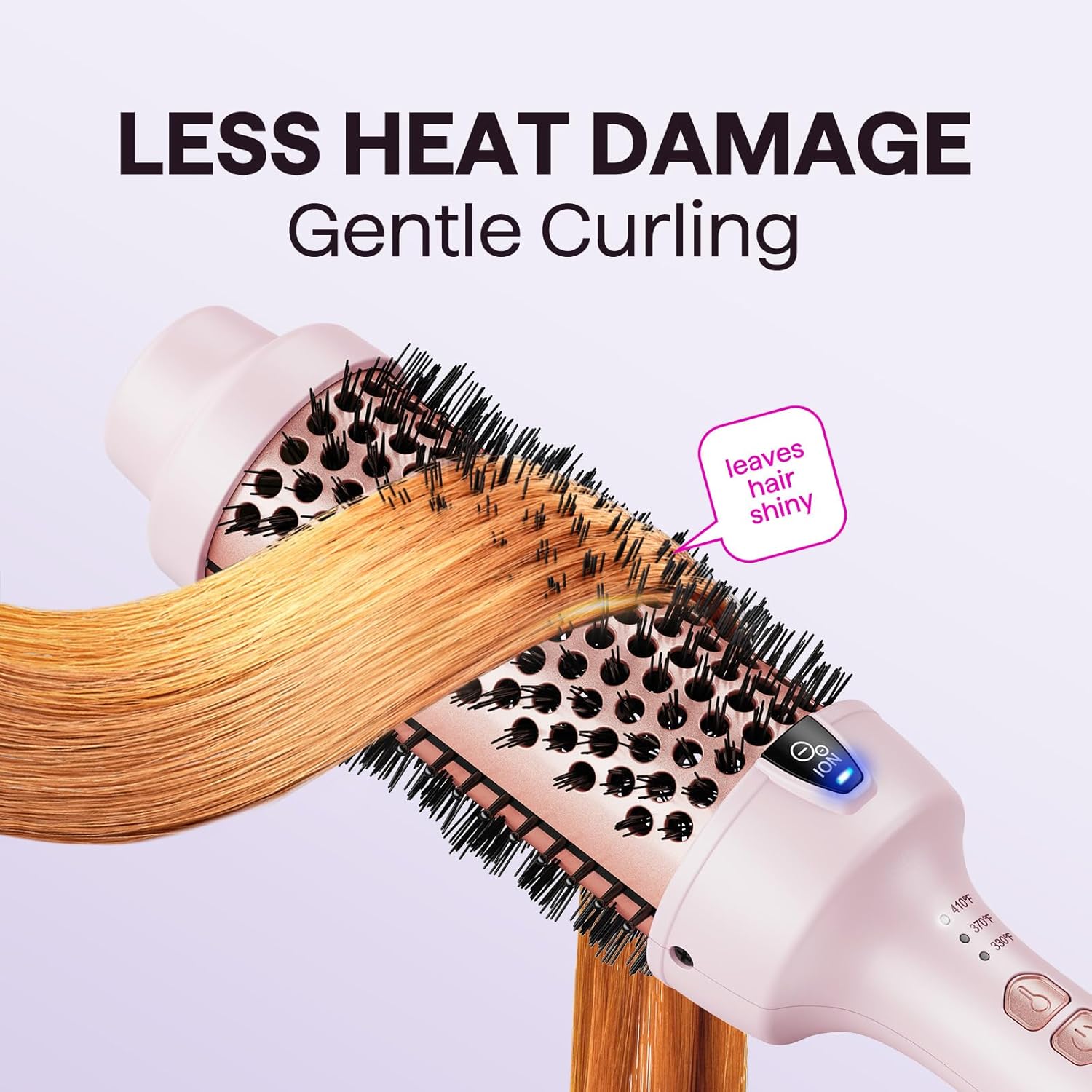 Wavytalk Cepillo térmico, Blowout Express - Cepillo de soplado de 1.7 pulgadas, tecnología de iones negativos para crear golpes suaves y relajantes, da cuerpo y brillo al cabello, color rosa milenario