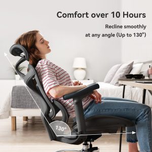 SIHOO Doro C300 Silla de oficina ergonómica con reposabrazos 3D ultra suaves, soporte lumbar dinámico para silla de oficina en casa, silla de escritorio con respaldo ajustable, silla giratoria grande