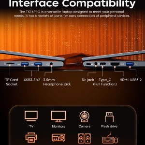 Gaming Laptop, 16.0inch Laptop Computer with AMD Ryzen 7 7730U(8C/16T, Up to 4.5GHz), 16GB RAM 512GB NVMe SSD Windows 11 Laptop, Radeon RX Vega 8 Graphics,WiFi 6, Backlit KB