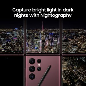 Samsung Galaxy S22 Ultra 5G Factory Unlocked Android Smartphone, 128GB, US Version, Burgundy (Renewed)