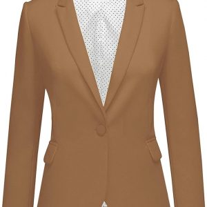 Luvamia - Chaqueta Blazer para Mujer, de Manga Larga, Cuello con Solapas, Botón de Cuello, con Bolsillos