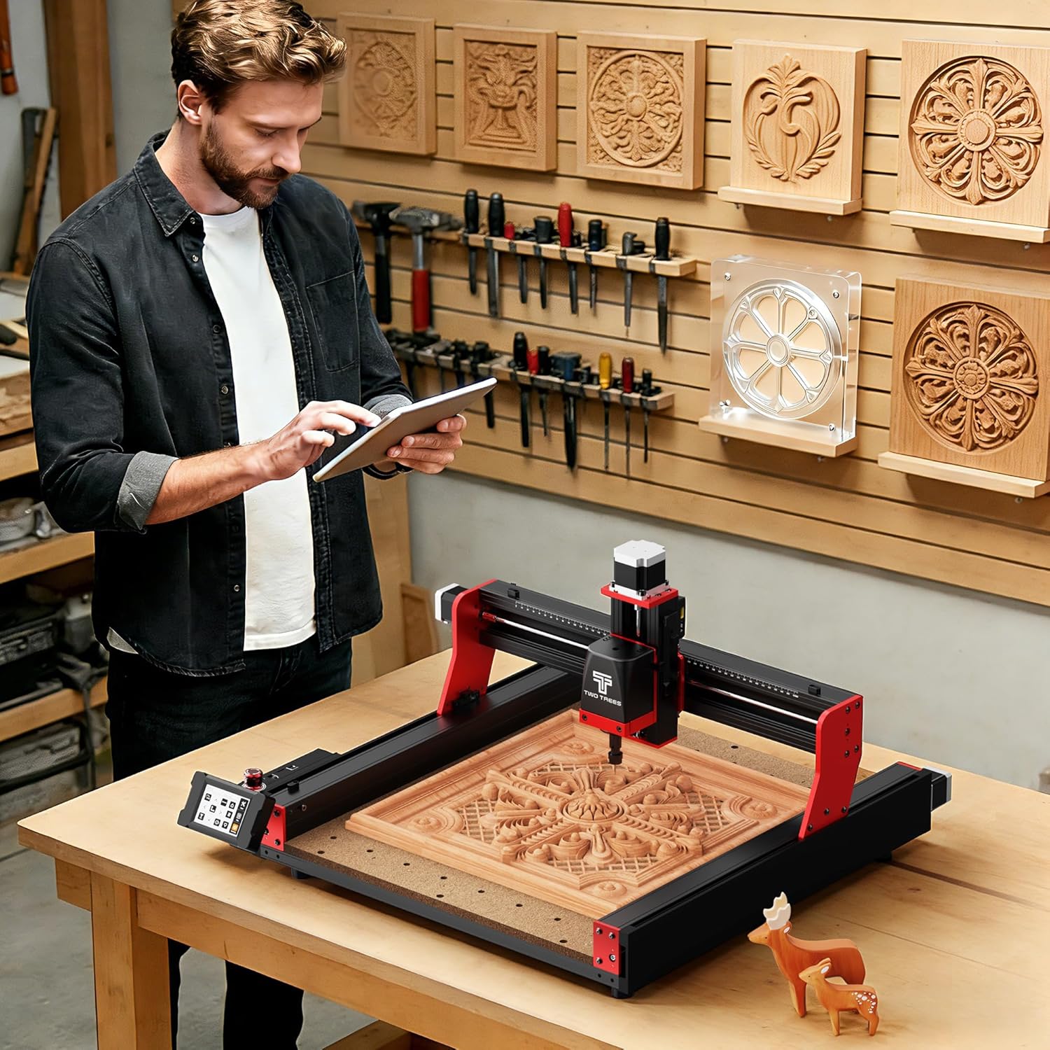 Twotrees TTC450 Pro CNC Router Machine with NEMA 23 Closed-Loop Stepper Motor 3.5" Touch Screen ,Upgraded 3 Axis Engraver Machine, Engraving Milling Machine for Wood Acrylic Aluminum Carving Cutting