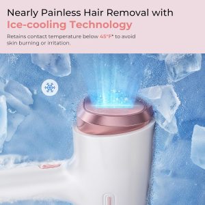 Ubroo IPL Laser Hair Removal Device - 41°F Ice Cooling Painless Laser for Women Men, Face Body Bikini, 21J Energy, 96% Hair Reduction, At-Home Professional Results