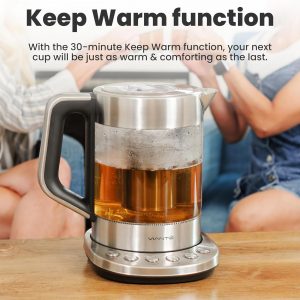 Vianté Electric Kettle With Infuser For Loose Leaf. Hot Tea Maker With Temperature Control And Automatic Shut Off. Tea Kettle With Brewing Programs. 1.5 Liters Capacity