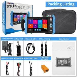 Rsrteng CCTV Camera Tester, 8K 32MP IP Camera Tester with POE++ Max 90W 8MP CVI TVI AHD SDI CVBS Camera Tester 7inch IPS Touch Screen CCTV Tester Support SFP, WiFi HD IPC Tester IPC-9800ADHS Pro