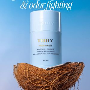 Truly Beauty Coco Cloud Desodorante | Apunta al olor corporal, pelos encarnados y decoloración | Desodorante suave sin aluminio | Fabricado con aceite de coco y ácido mandélico | Aroma de coco y