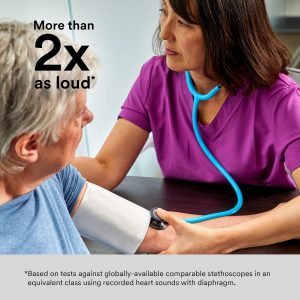 3M Littmann Classic III Monitoring Stethoscope, 5803, More Than 2X as Loud, Weighs Less, Stainless Steel Black-Finish Chestpiece, 27" Black Tube, Stem and Headset