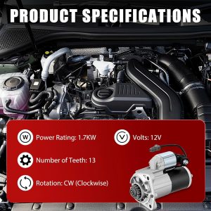 Motor de arranque 23300-ET80A compatible con Nissan Rogue 2008-2013 Rogue Select 2014-2015 Sentra 2.5L L4 12V 2007-2012 1.7KW 13 dientes, 23300-ET80B M0TA0271ZC