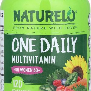 NATURELO One Daily Multivitamin for Women 50+ (Iron Free) - Menopause Support for Women Over 50 - Whole Food Supplement - Non-GMO - No Soy - 120 Capsules - 4 Month Supply