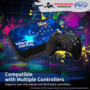 Brook Wingman FGC2 Converter with Keychain-Arcade Joystick Adapter Gamepad for PS5 & PC, Supports All PS5 Games 【Official Exclusive Version】