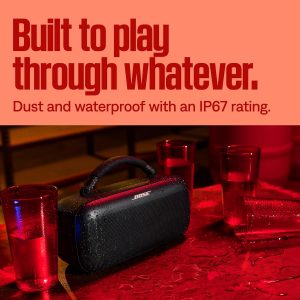 Bose SoundLink Max Bluetooth Speaker - Portable Wireless Party Speaker, IP67 Waterproof, Rope Handle, Up to 20 Hours of Playtime, USB-C, Built-in 3.5mm AUX Input, Black