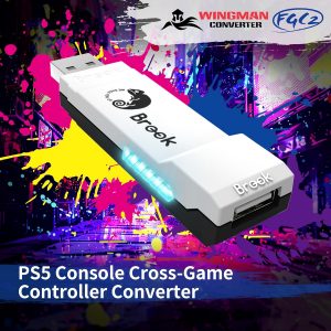 Brook Wingman FGC2 Converter with Keychain-Arcade Joystick Adapter Gamepad for PS5 & PC, Supports All PS5 Games 【Official Exclusive Version】