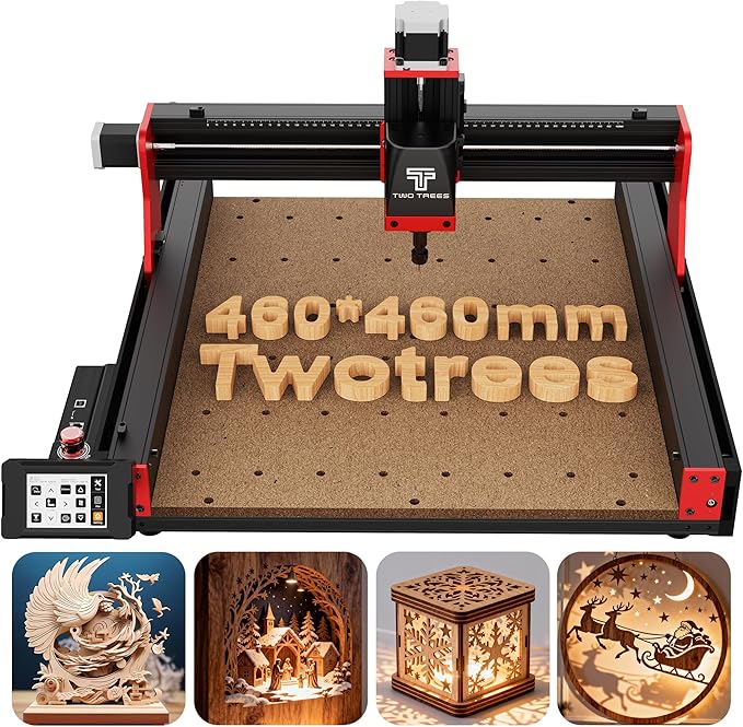 Twotrees TTC450 Pro CNC Router Machine with NEMA 23 Closed-Loop Stepper Motor 3.5" Touch Screen ,Upgraded 3 Axis Engraver Machine, Engraving Milling Machine for Wood Acrylic Aluminum Carving Cutting