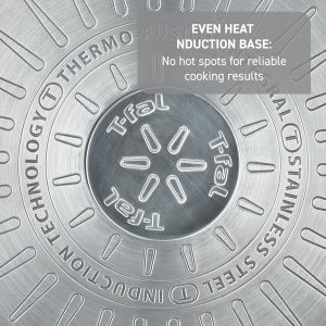T-fal Juego de utensilios de cocina de acero inoxidable, 11 piezas, utensilios de cocina de inducción, aptos para horno hasta 500 °F, juego de cocina con sartenes, ollas y sartenes, horno holandés