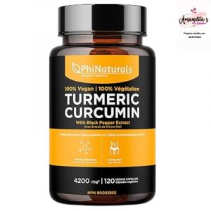 Cápsulas Orgánicas de Cúrcuma y Curcumina con Extracto de Pimienta Negra – 1500 mg por porción
