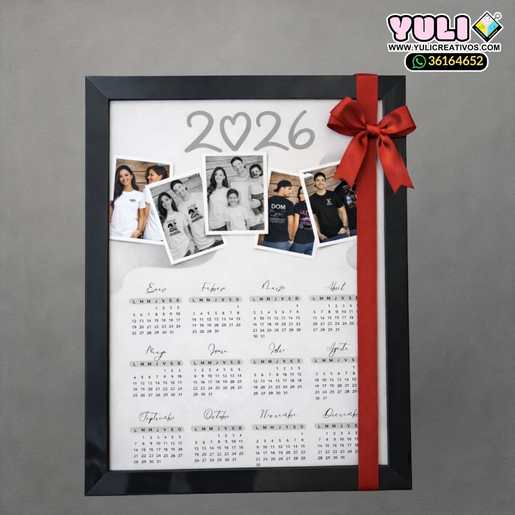 Cuadro personalizado con fotografías y calendario